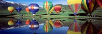 Framed Reflection Of Hot Air Balloons On Water, Colorado, USA