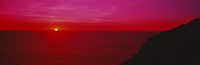 Framed Sunset over the ocean, California, USA