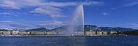 Framed Fountain in front of buildings, Jet D'eau, Geneva, Switzerland