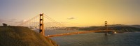 Framed Golden Gate Bridge with Golden Sky, San Francisco, California, USA