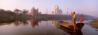 Framed Reflection of a mausoleum in a river, Taj Mahal, Yamuna River, Agra, Uttar Pradesh, India