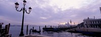 Framed Gondolas in canal with a church in the background, Sana Maria Della Salute, Grand Canal, Venice, Italy