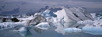 Framed Glacier Floating On Water, Vatnajokull Glacier, Iceland