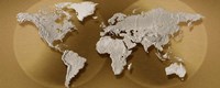 Framed Close-up of a World Map (gold)