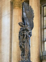 Framed Close-up of a war memorial statue at a railroad station, 30th Street Station, Philadelphia, Pennsylvania, USA