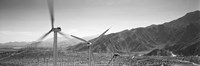 Framed Wind turbines on a landscape