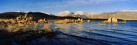 Framed Lake with mountains in the background, Mono Lake, Eastern Sierra, Californian Sierra Nevada, California, USA