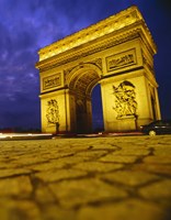 Framed Low angle view of a triumphal arch, Arc De Triomphe, Paris, France