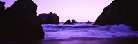 Framed Dusk on the Santa Cruz coastline, California, USA