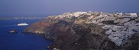 Framed Aerial view of a town, Santorini, Greece