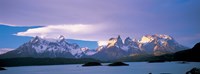 Framed Clouds over snow covered mountains, Towers Of Paine, Torres Del Paine National Park, Patagonia, Chile