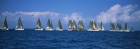 Framed Farr 40's race during Key West Race Week, Key West Florida, 2000