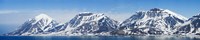 Framed Ocean with a mountain range in the background, Bellsund, Spitsbergen, Svalbard Islands, Norway