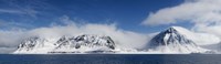 Framed Snow covered mountains, Magdalene Fjord, Spitsbergen, Svalbard Islands, Norway
