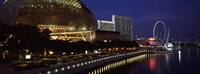 Framed Concert hall at the waterfront, Esplanade Theater, The Singapore Flyer, Singapore River, Singapore