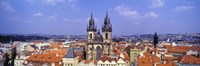 Framed Church in a city, Tyn Church, Prague Old Town Square, Prague, Czech Republic