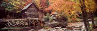 Framed Glade Creek Grist Mill with Autumn Trees, Babcock State Park, West Virginia