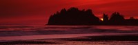 Framed Seastacks at sunset, Second Beach, Washington State