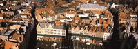 Framed Aerial view of a city, Bruges, West Flanders, Flemish Region, Belgium