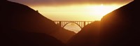 Framed Silhouette of a bridge at sunset, Bixby Bridge, Big Sur, California (horizontal)