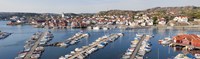 Framed Boats at a harbor, Skarhamn, Tjorn, Bohuslan, Vastra Gotaland County, Sweden