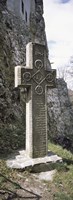 Framed Stone cross at a castle, Bran Castle, Brasov, Transylvania, Mures County, Romania