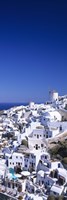 Framed Aerial view of houses in a town, Oia, Santorini, Cyclades Islands, Greece