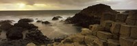 Framed Rock formations in the sea, Giant's Causeway, County Antrim, Northern Ireland