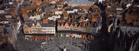 Framed Aerial view of Marktplatz from the Belfry of Bruges, Bruges, Flanders, Belgium