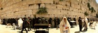 Framed People praying in front of the Wailing Wall, Jerusalem, Israel