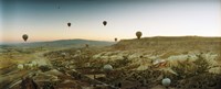 Framed Hot air balloons over a valley, Cappadocia, Central Anatolia Region, Turkey