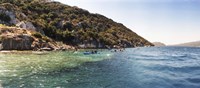 Framed People kayaking in the Mediterranean sea, Sunken City, Kekova, Antalya Province, Turkey