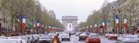 Framed Traffic on a road, Arc De Triomphe, Champs Elysees, Paris, France