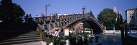 Framed Tourists on a bridge, Accademia Bridge, Grand Canal, Venice, Veneto, Italy