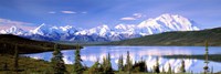 Framed Snow Covered Mountains, Wonder Lake, Denali National Park, Alaska