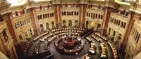 Framed High angle view of a library reading room, Library of Congress, Washington DC, USA