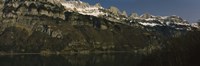 Framed Lake on mountainside, Lake Walensee, Zurich, Canton Of Zurich, Switzerland