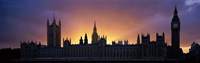 Framed Sunset Houses of Parliament & Big Ben London England