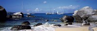 Framed Sailboats in the sea, The Baths, Virgin Gorda, British Virgin Islands