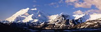 Framed Mountain covered with snow, Alaska Range, Denali National Park, Alaska, USA