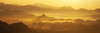 Framed Mountains with valley at sunset, Takachiho-Kyo, Miyazaki Prefecture, Kyushu, Japan