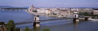 Framed Aerial View, Bridge, Cityscape, Danube River, Budapest, Hungary