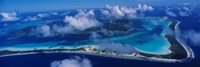 Framed Aerial View Of An Island, Bora Bora, French Polynesia