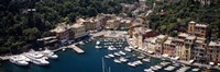 Framed High angle view of boats docked at a harbor, Italian Riviera, Portofino, Italy