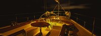 Framed Yacht cockpit at night, Caribbean