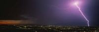 Framed Lightning Storm at Night