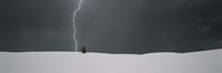 Framed Lightning in the sky over a desert, White Sands National Monument, New Mexico, USA