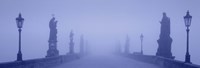 Framed Charles Bridge In Fog, Prague, Czech Republic