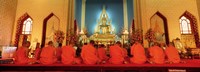 Framed Monks, Benchamapophit Wat, Bangkok, Thailand
