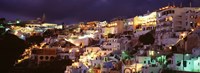 Framed Town at night, Santorini, Greece